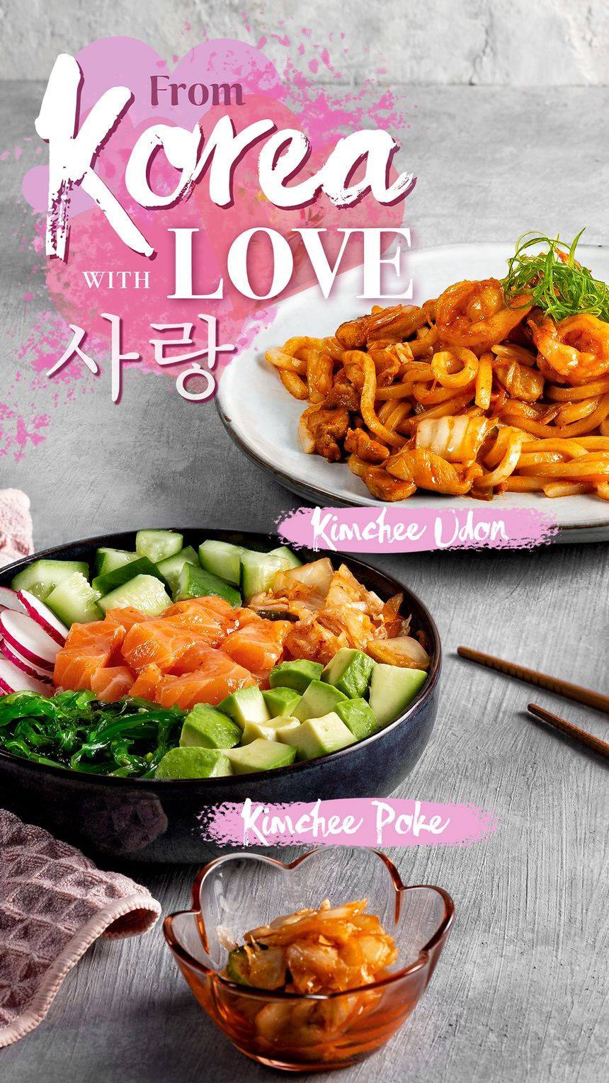 Sumo Sushi February Specials, Kimchee Poke & Kimchee Udon